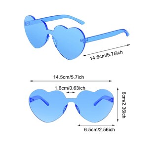 Foto 3 | Gafas De Sol De Corazón Accesorios Lentes 10 Pares Color Celeste Azul