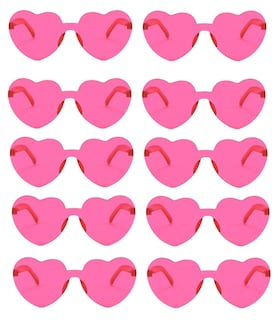 Foto 1 | Gafas De Sol De Corazón Accesorios Lentes 10 Pares Color Rosa Chicle