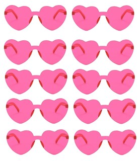 Foto 1 | Gafas De Sol De Corazón Accesorios Lentes 10 Pares Color Rosa Chicle