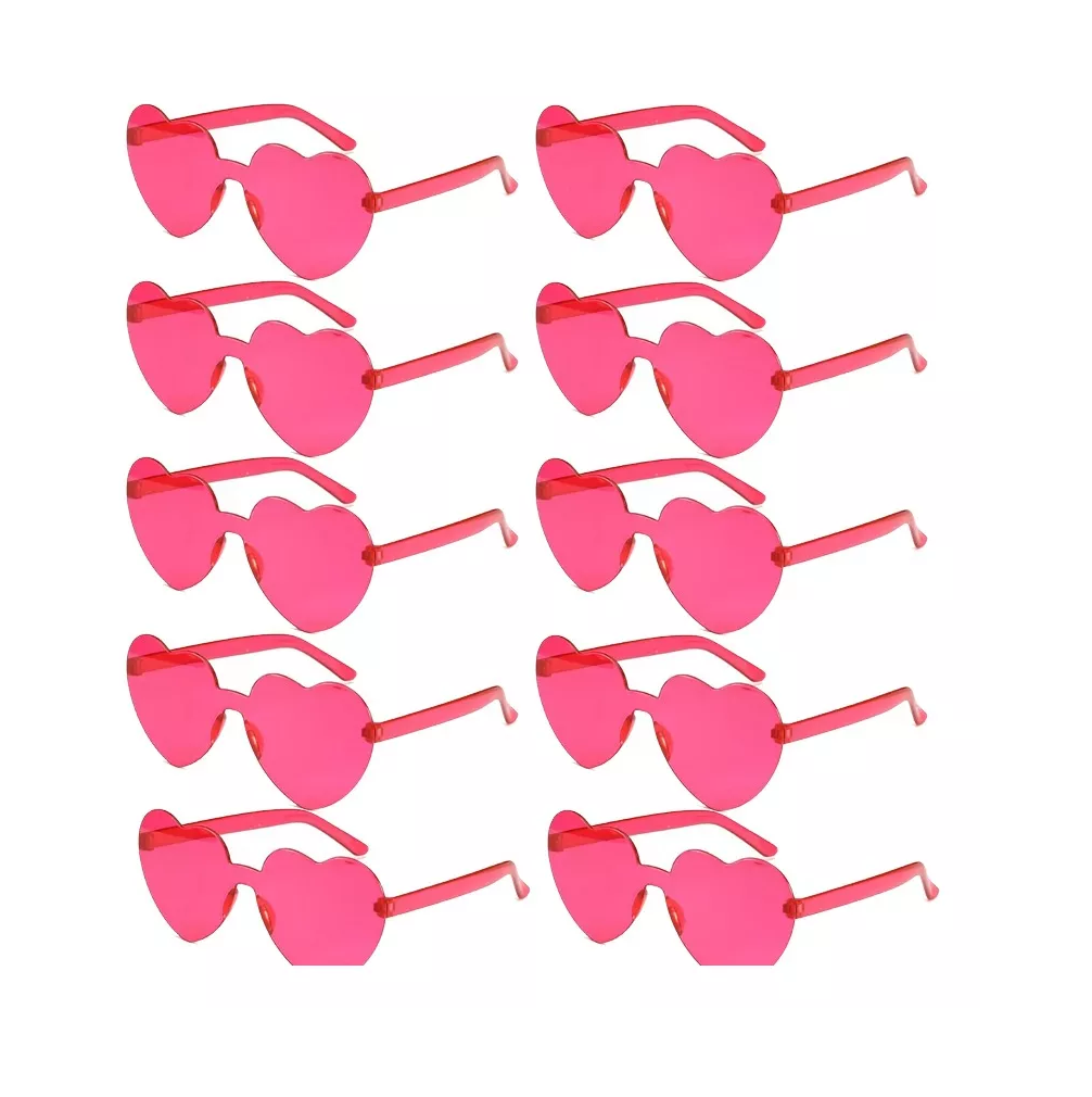 Foto 4 pulgar | Gafas De Sol De Corazón Accesorios Lentes 10 Pares Color Rosa Chicle