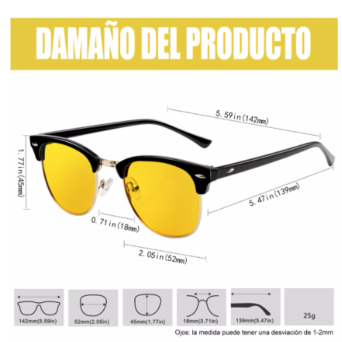 Foto 4 pulgar | Lentes Wünd Nocturnos Hombre Dama Moda Uv Moto Ciclismo Manejar