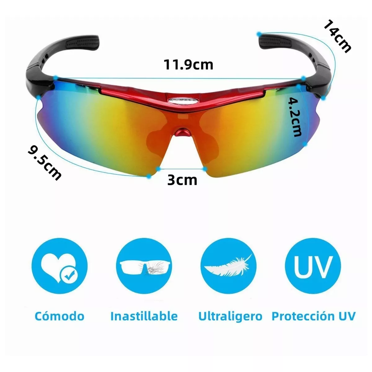 Foto 3 | Lentes De Sol Polarizadas Deportivas Para Ciclismo Eo Safe Imports Esi-15788 Negro