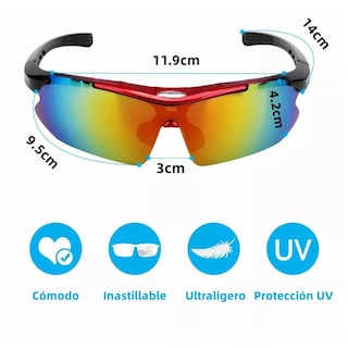 Foto 3 | Lentes De Sol Polarizadas Deportivas Para Ciclismo Eo Safe Imports Esi-15788 Negro