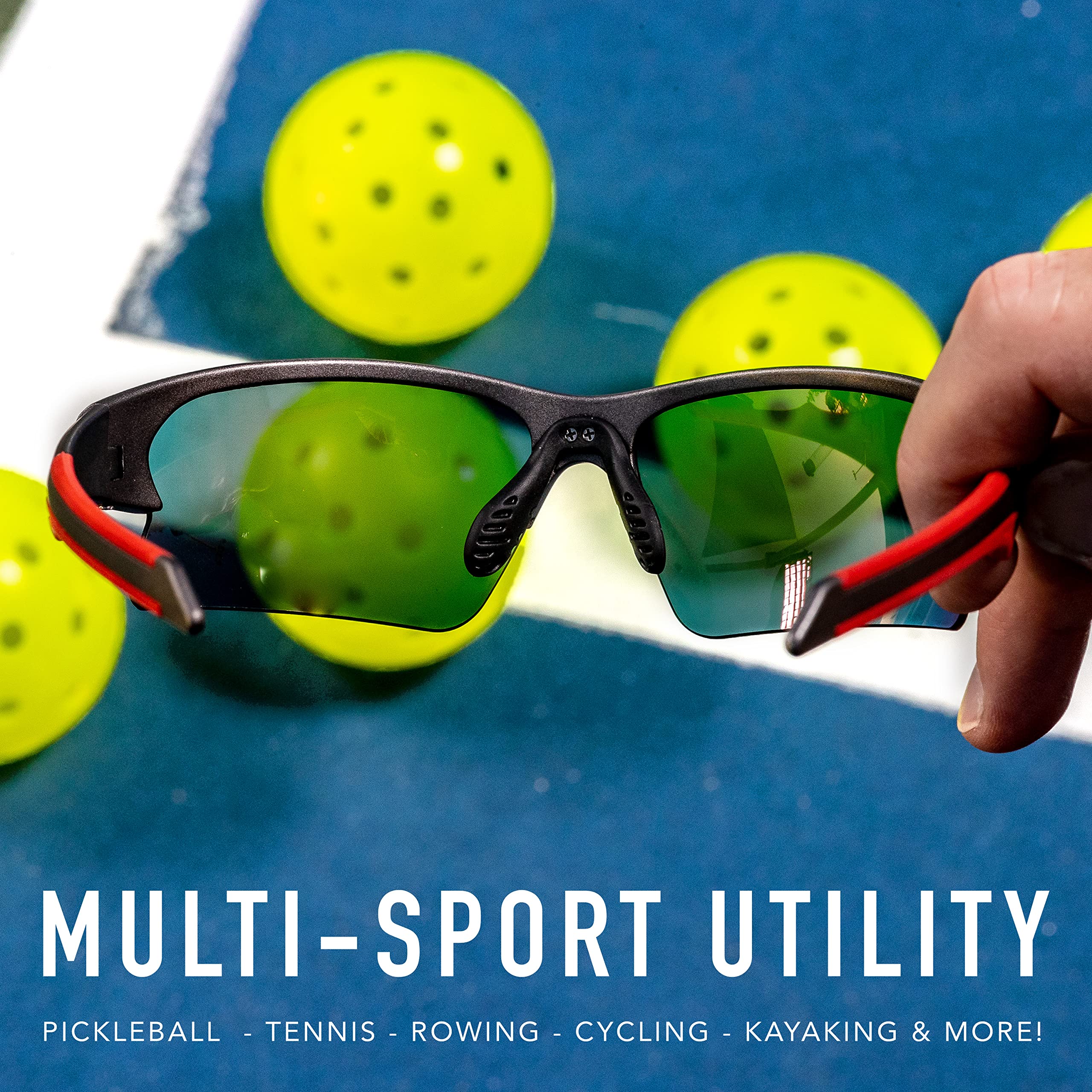 Foto 5 pulgar | Gafas De Sol Pickleball Franklin Sports All Sport Uv Red - Venta Internacional.