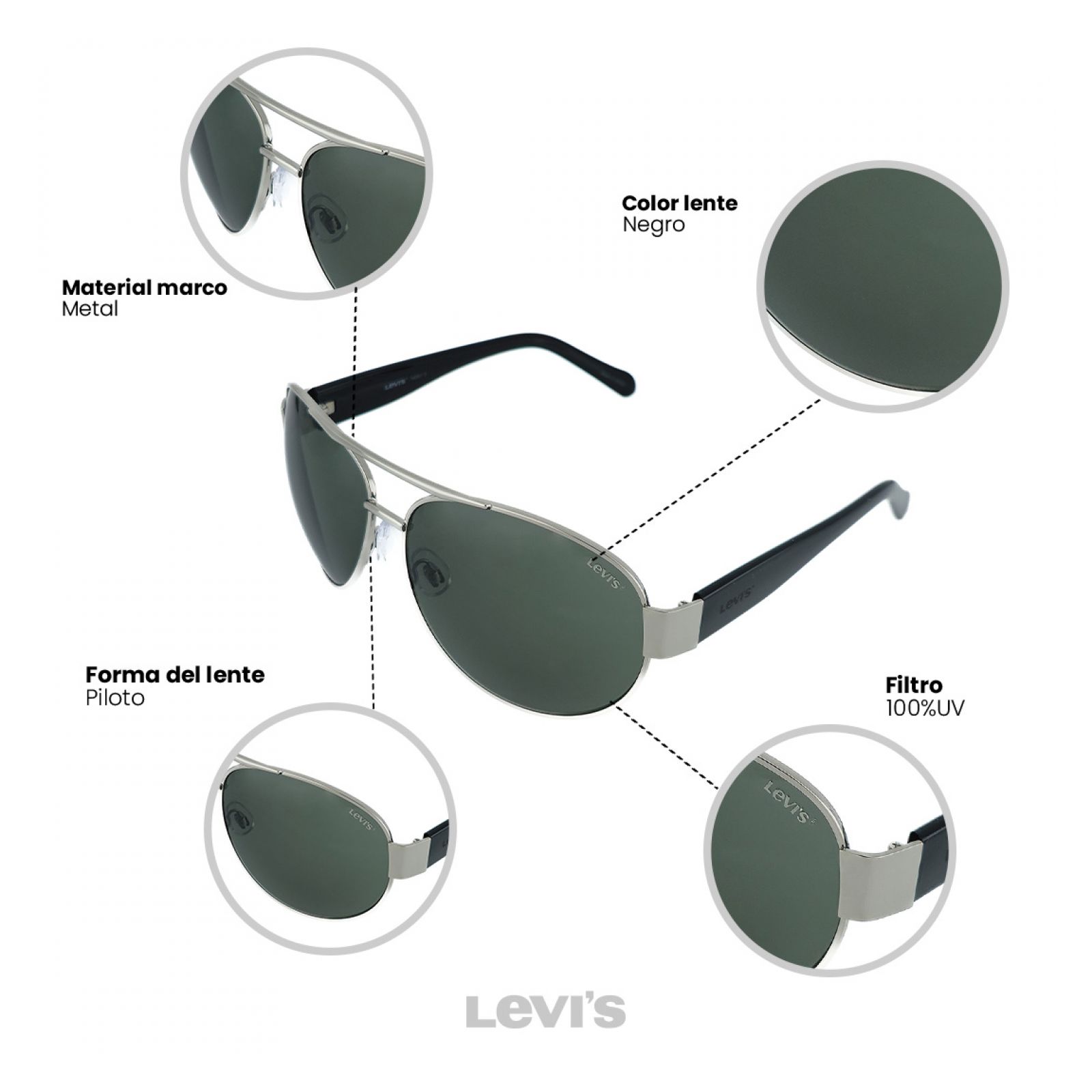 Foto 4 pulgar | Lentes De Sol Levi's X14063 Outlook Unisex