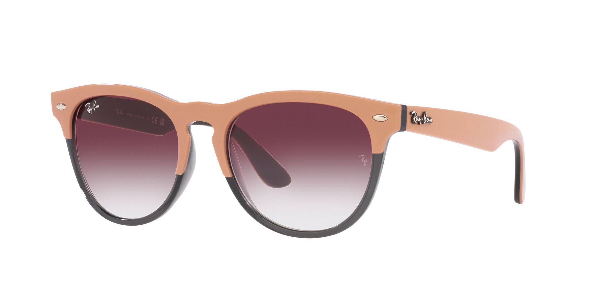 Foto 3 pulgar | Lente De Sol Ray-ban Iris Clear Gradient Dark Violet Unisex