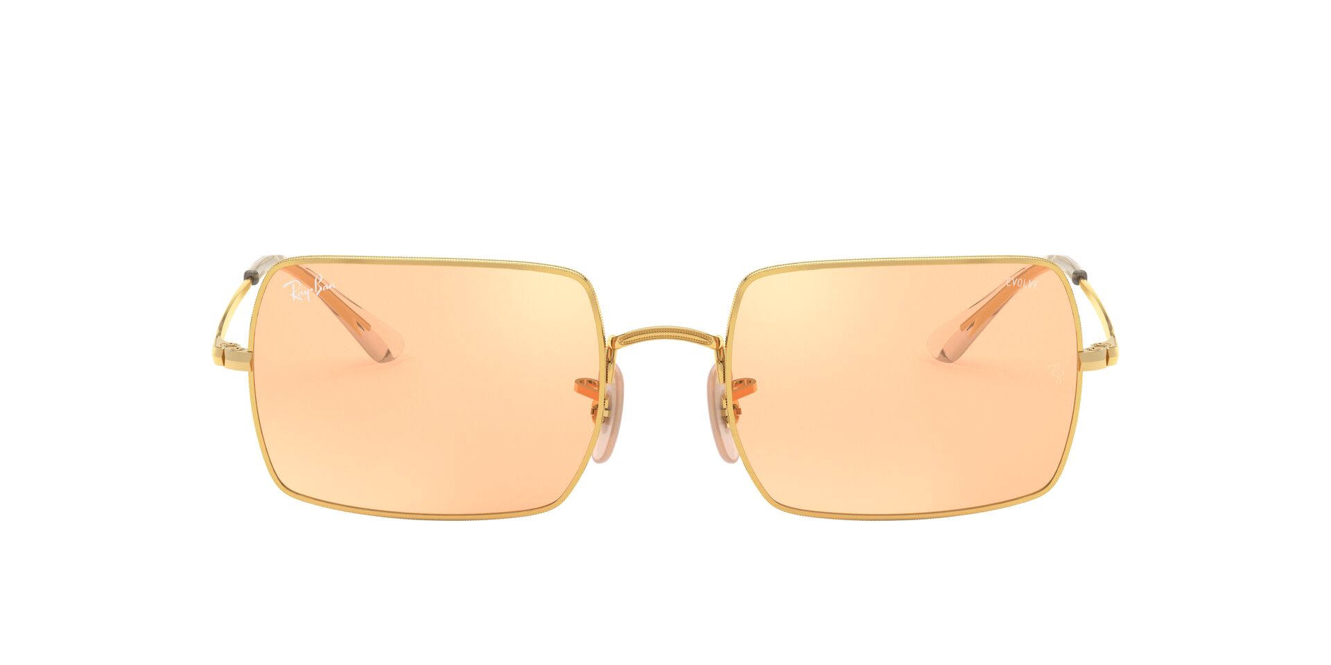 Lente De Sol Ray-ban Rectangle Photo Orange Mirror Gold Fotocromático Unisex