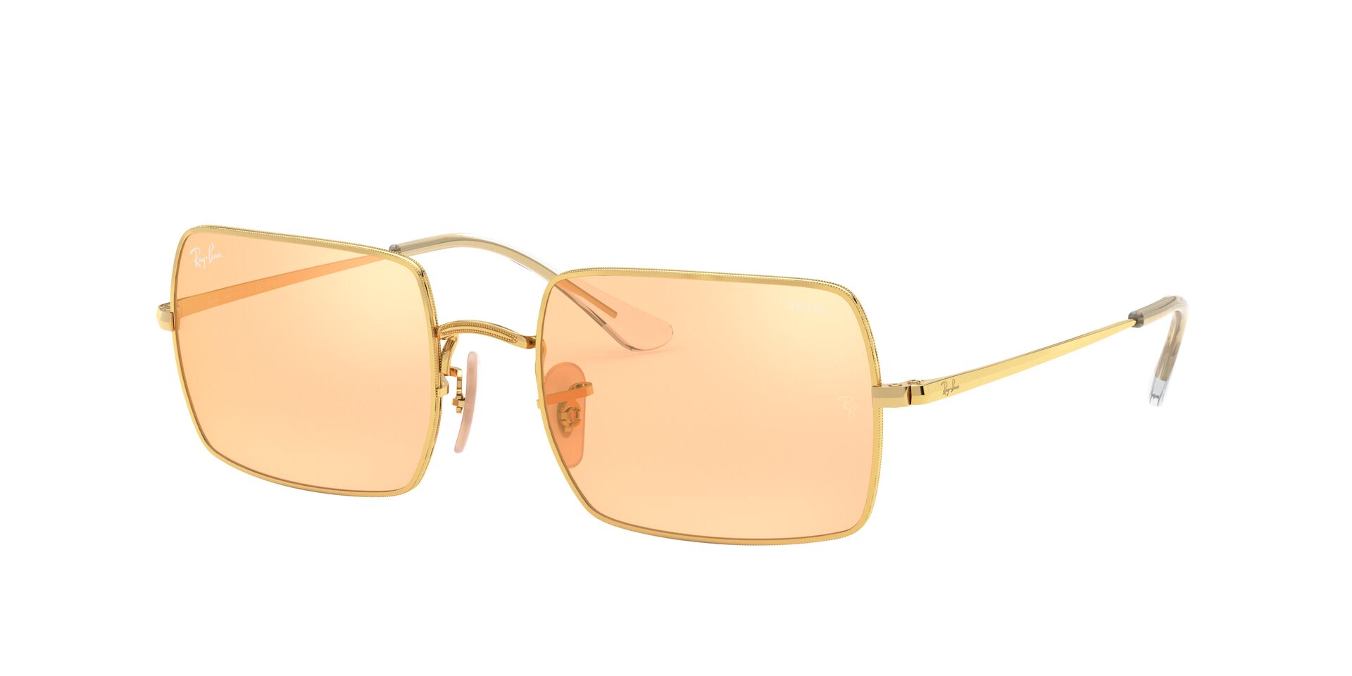 Foto 3 pulgar | Lente De Sol Ray-ban Rectangle Photo Orange Mirror Gold Fotocromático Unisex