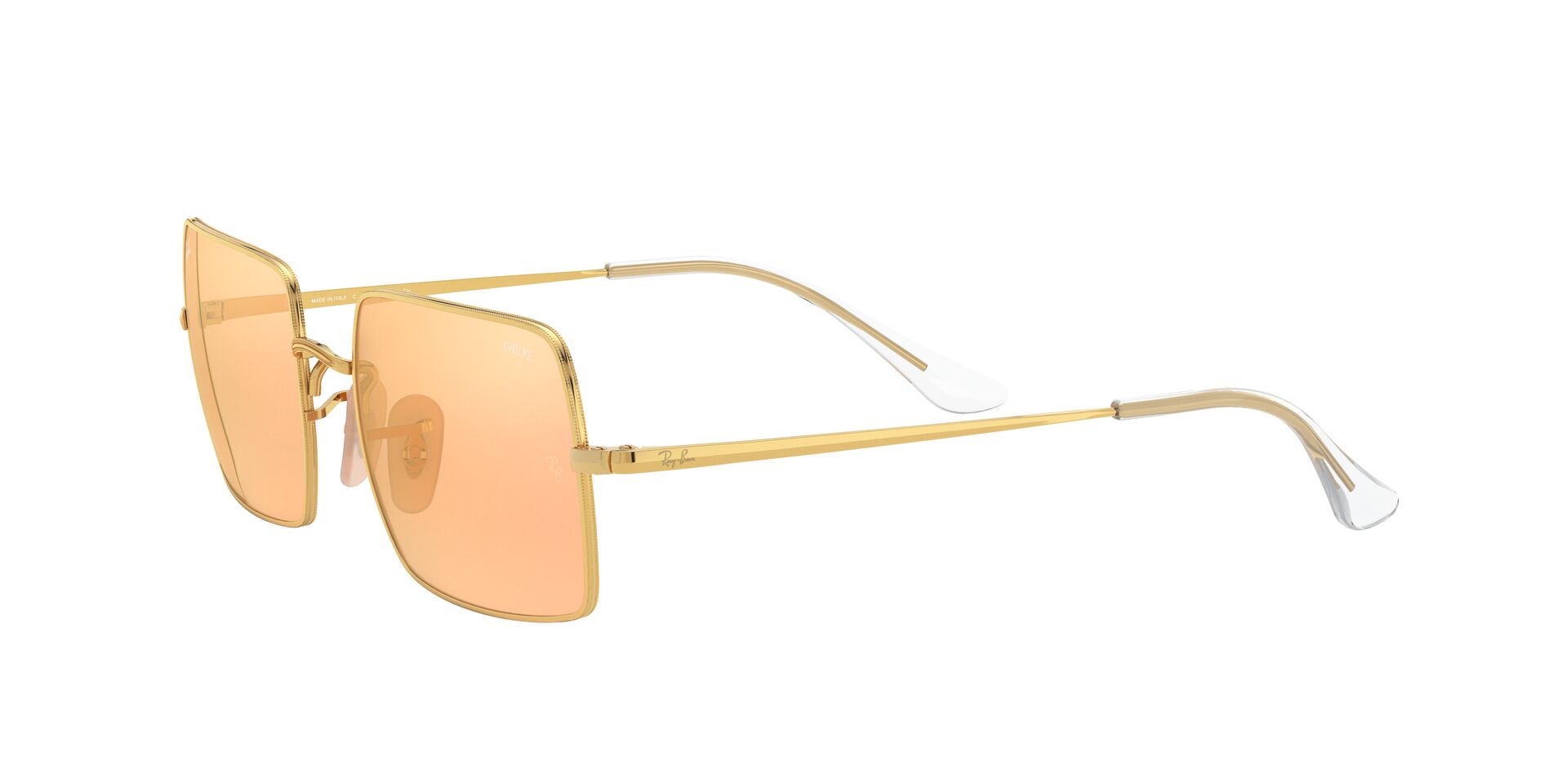 Foto 4 pulgar | Lente De Sol Ray-ban Rectangle Photo Orange Mirror Gold Fotocromático Unisex