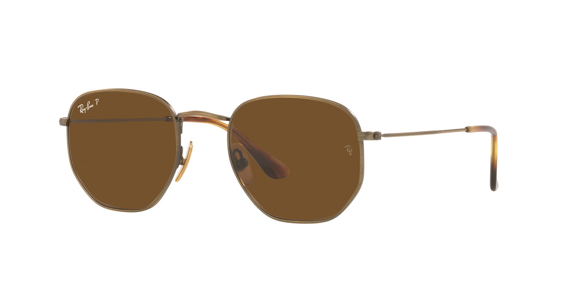 Foto 3 pulgar | Lente De Sol Ray-ban Hexagonal Polar Brown Polarizado Unisex
