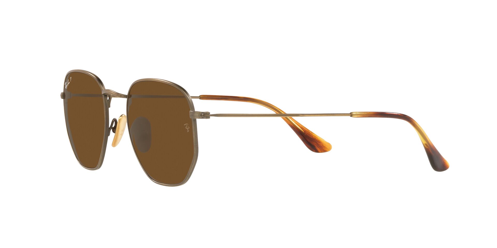 Foto 4 pulgar | Lente De Sol Ray-ban Hexagonal Polar Brown Polarizado Unisex