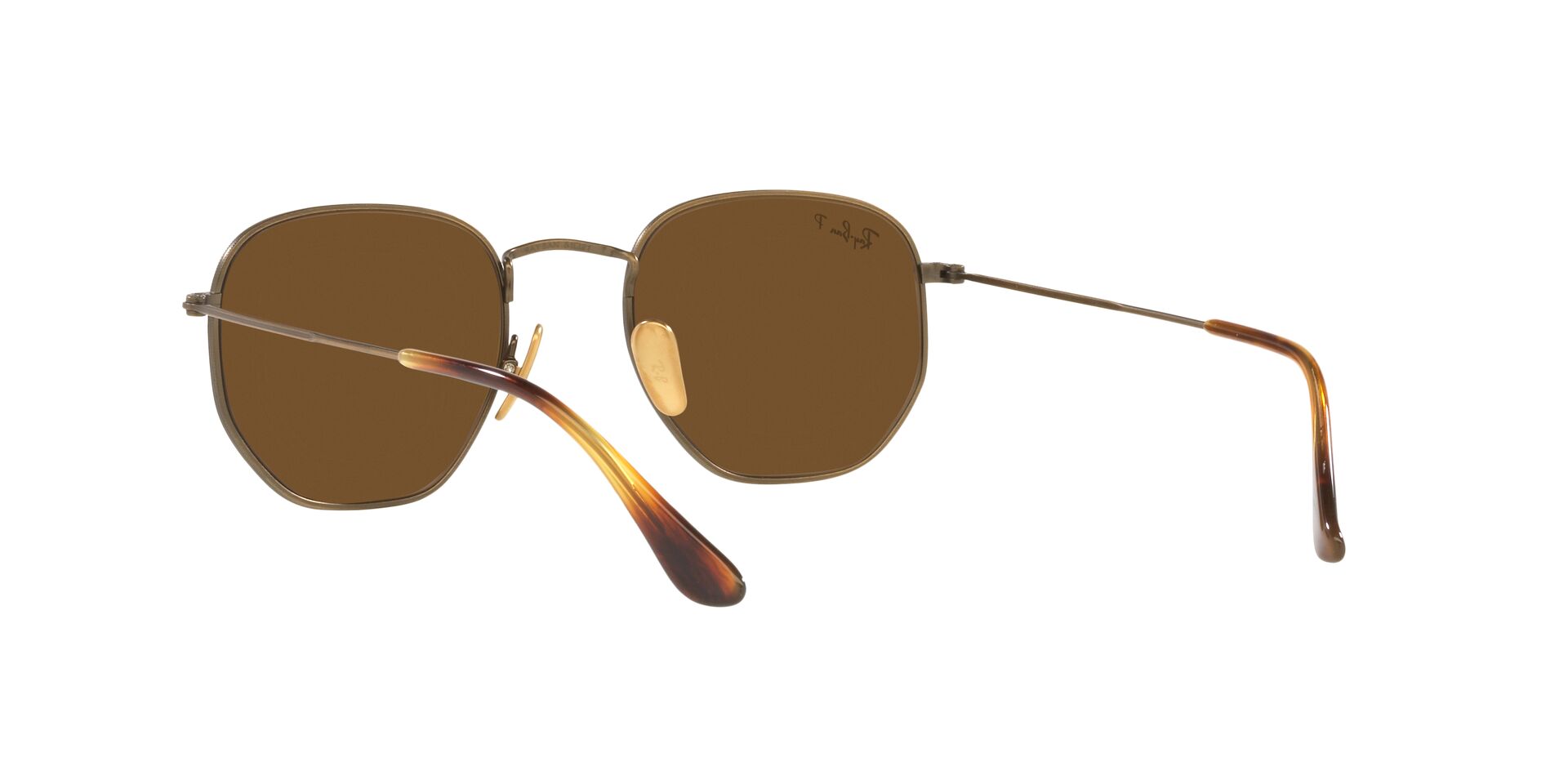 Foto 7 pulgar | Lente De Sol Ray-ban Hexagonal Polar Brown Polarizado Unisex