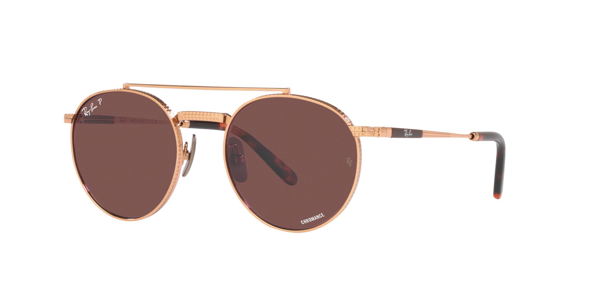 Foto 3 pulgar | Lente de Sol Ray-ban Round Ii Titanium Polar Dark Violet Polarizado Unisex