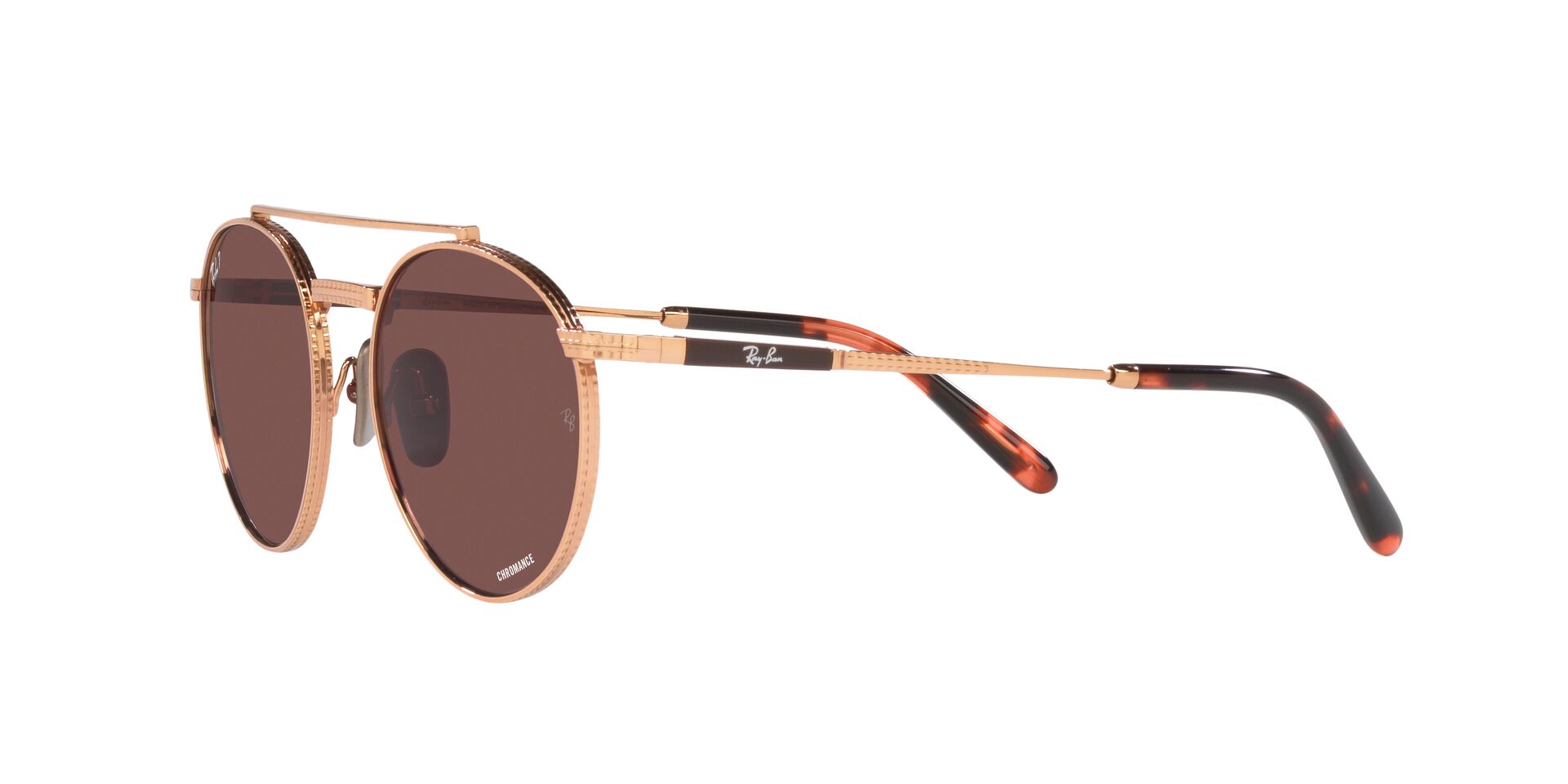 Foto 4 pulgar | Lente de Sol Ray-ban Round Ii Titanium Polar Dark Violet Polarizado Unisex