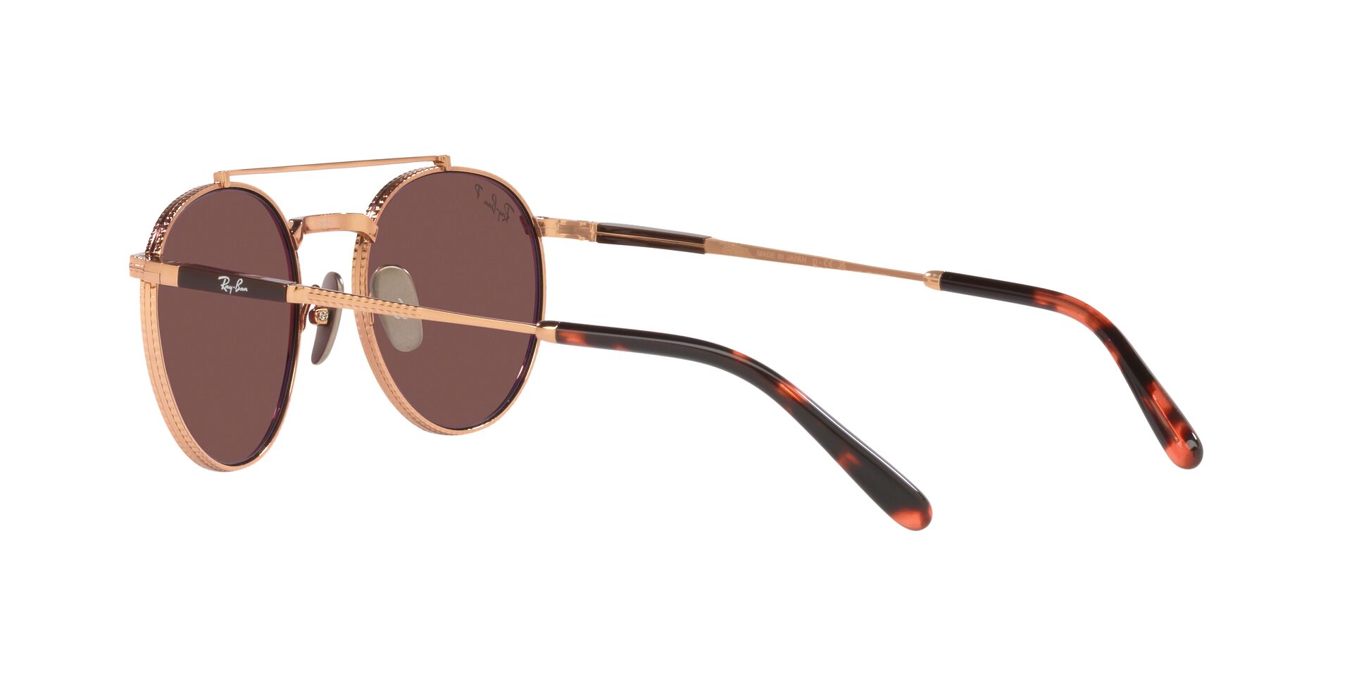 Foto 6 pulgar | Lente de Sol Ray-ban Round Ii Titanium Polar Dark Violet Polarizado Unisex