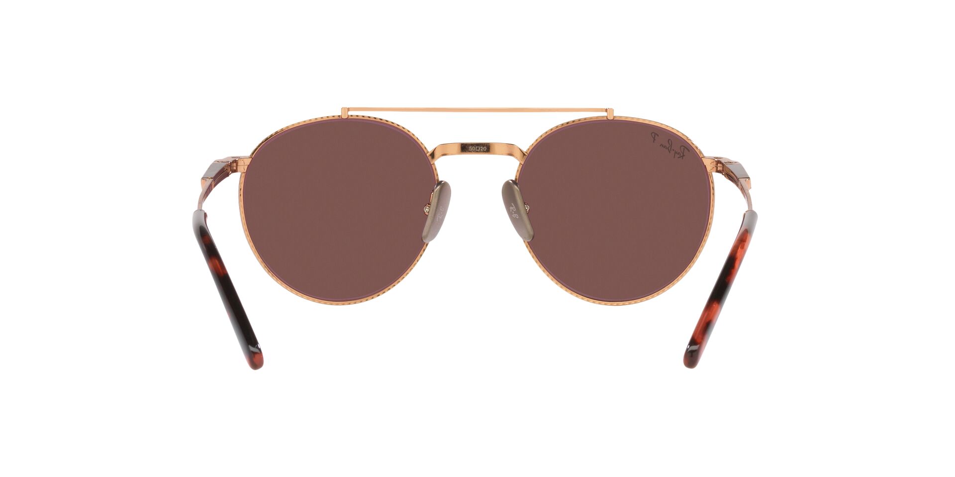 Foto 8 pulgar | Lente de Sol Ray-ban Round Ii Titanium Polar Dark Violet Polarizado Unisex