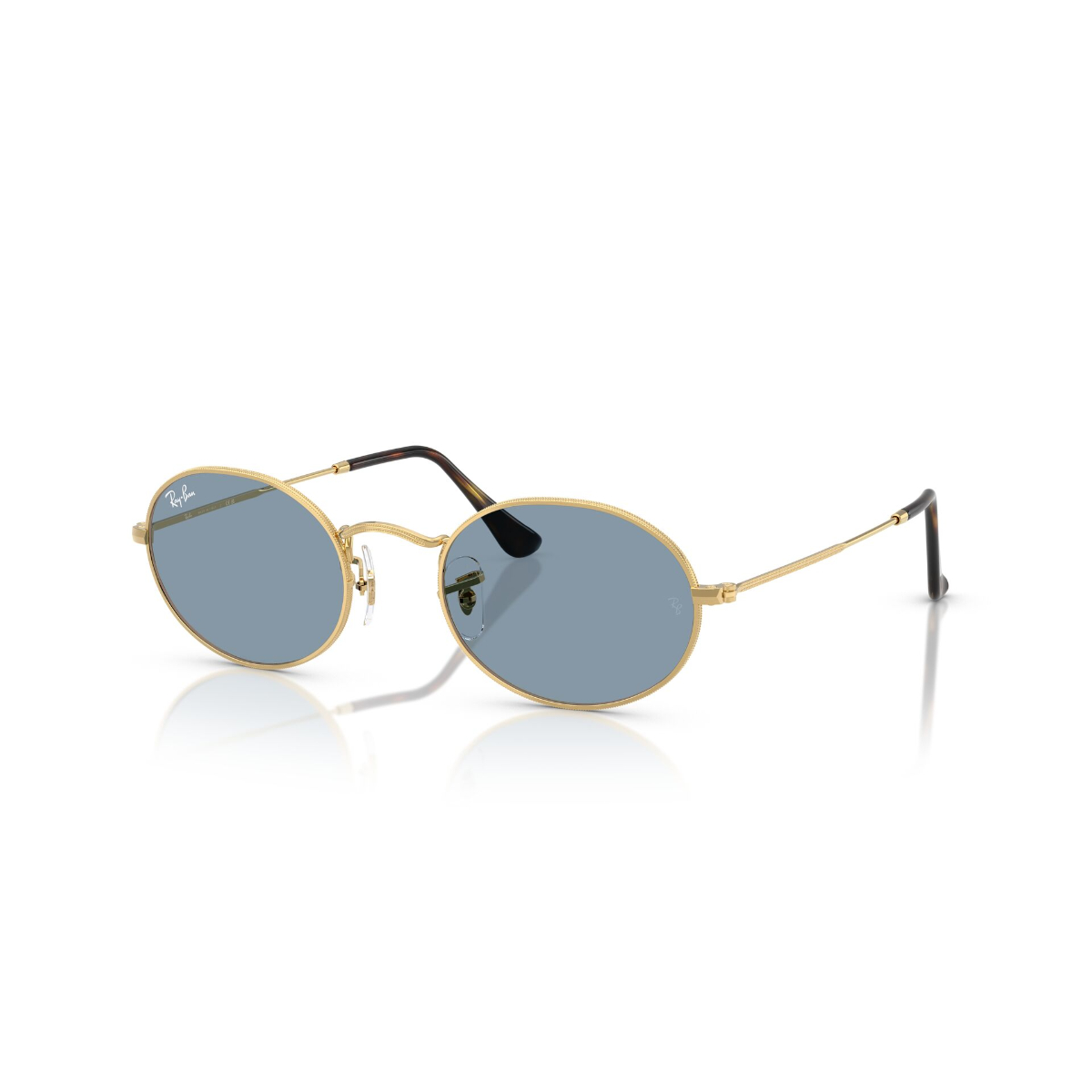 Foto 3 pulgar | Lentes De Sol Oval Azul Ray-ban