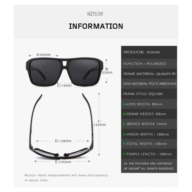 Foto 3 pulgar | Gafas De Sol Kdeam Kd520 C202 Polarized Uv400 Para Hombre - Venta Internacional.