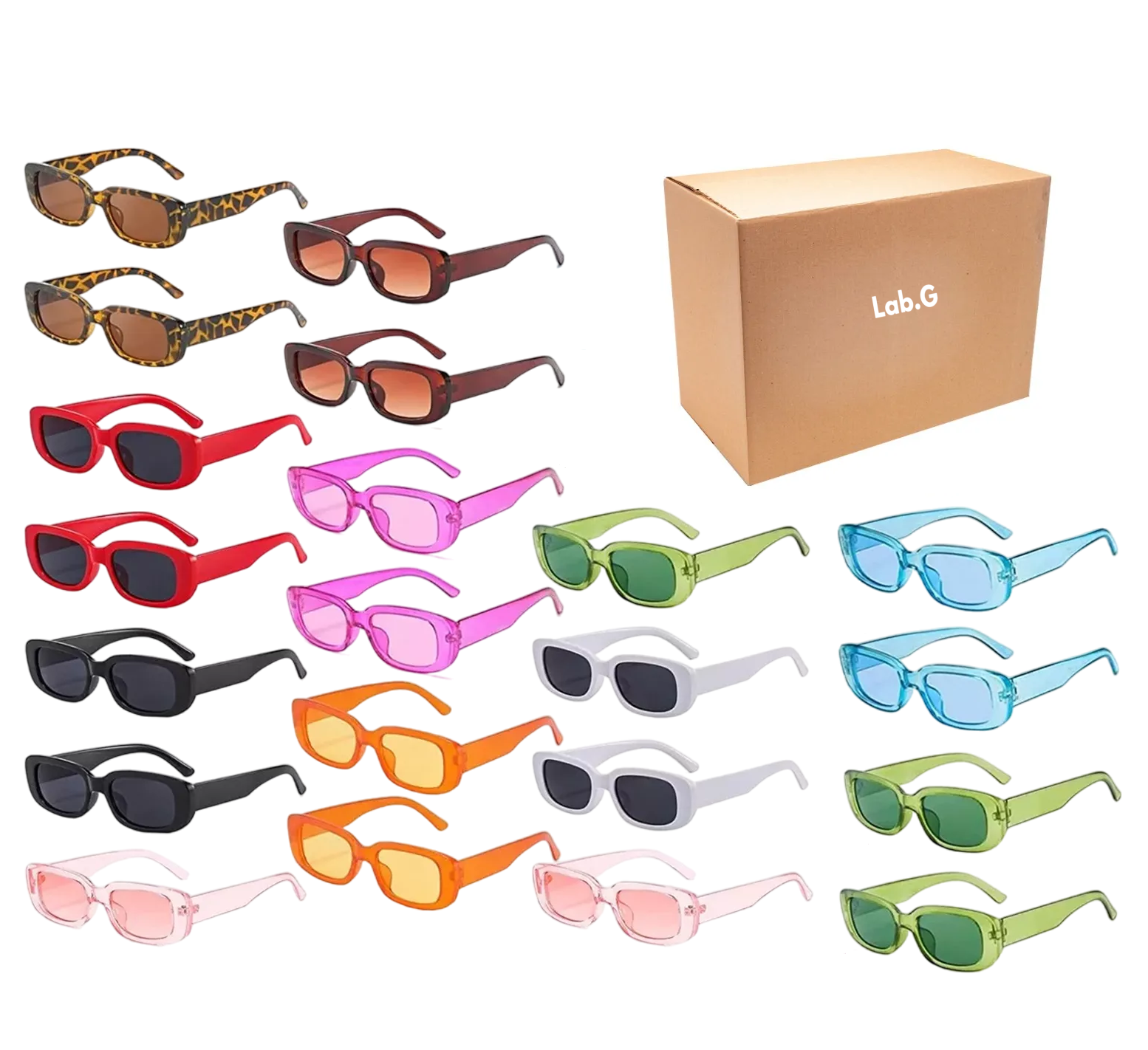 Foto 2 pulgar | Lentes De Sol Para Mujer Y Hombre Lab.g 20 Piezas Colores