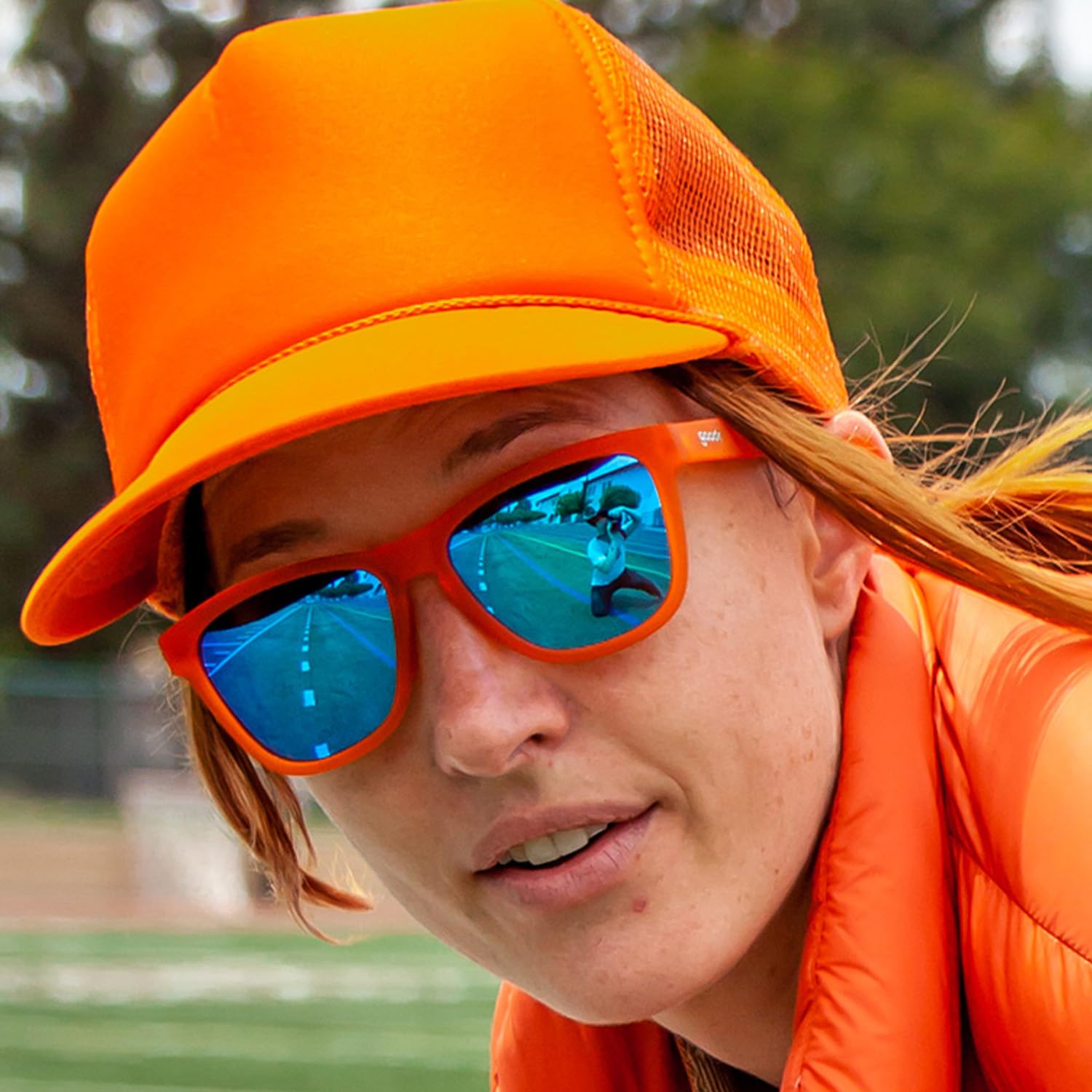 Foto 5 pulgar | Gafas De Sol Goodr Donkey Goggles Polarizadas Naranja/azul - Venta Internacional.