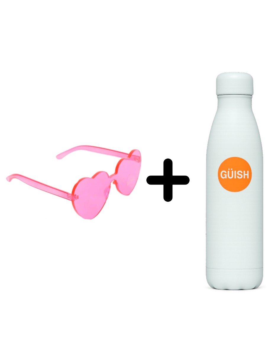 10pz Gafas De Sol De Corazón + Gratis Termo Güish De Regalo