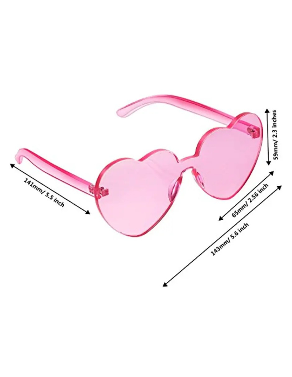 Foto 5 pulgar | 10pz Gafas De Sol De Corazón + Gratis Termo Güish De Regalo