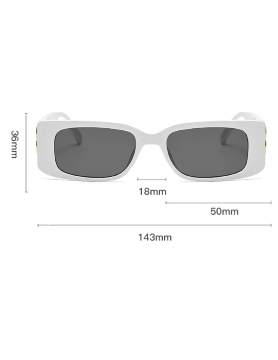 Foto 3 | Lentes Sol Rectangulares Blanco