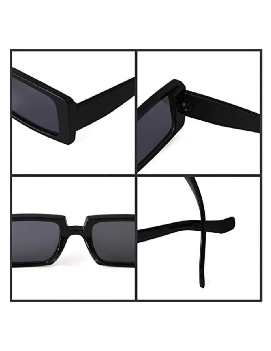 Foto 4 pulgar | Lentes De Sol Vintage Originales Cuadrado Negro