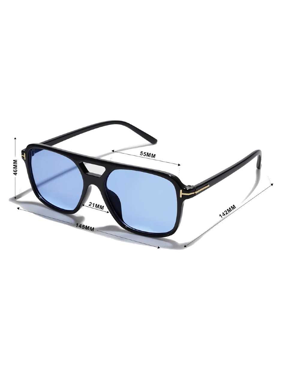 Foto 3 | Gafas De Sol Vintage Rectangulares Azul