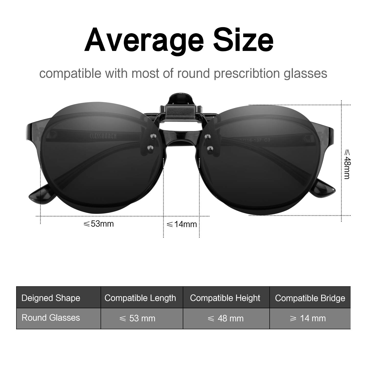 Foto 3 | Gafas De Sol Con Clip Splaks, Redondas, Polarizadas, Unisex, Abatibles - Venta Internacional.