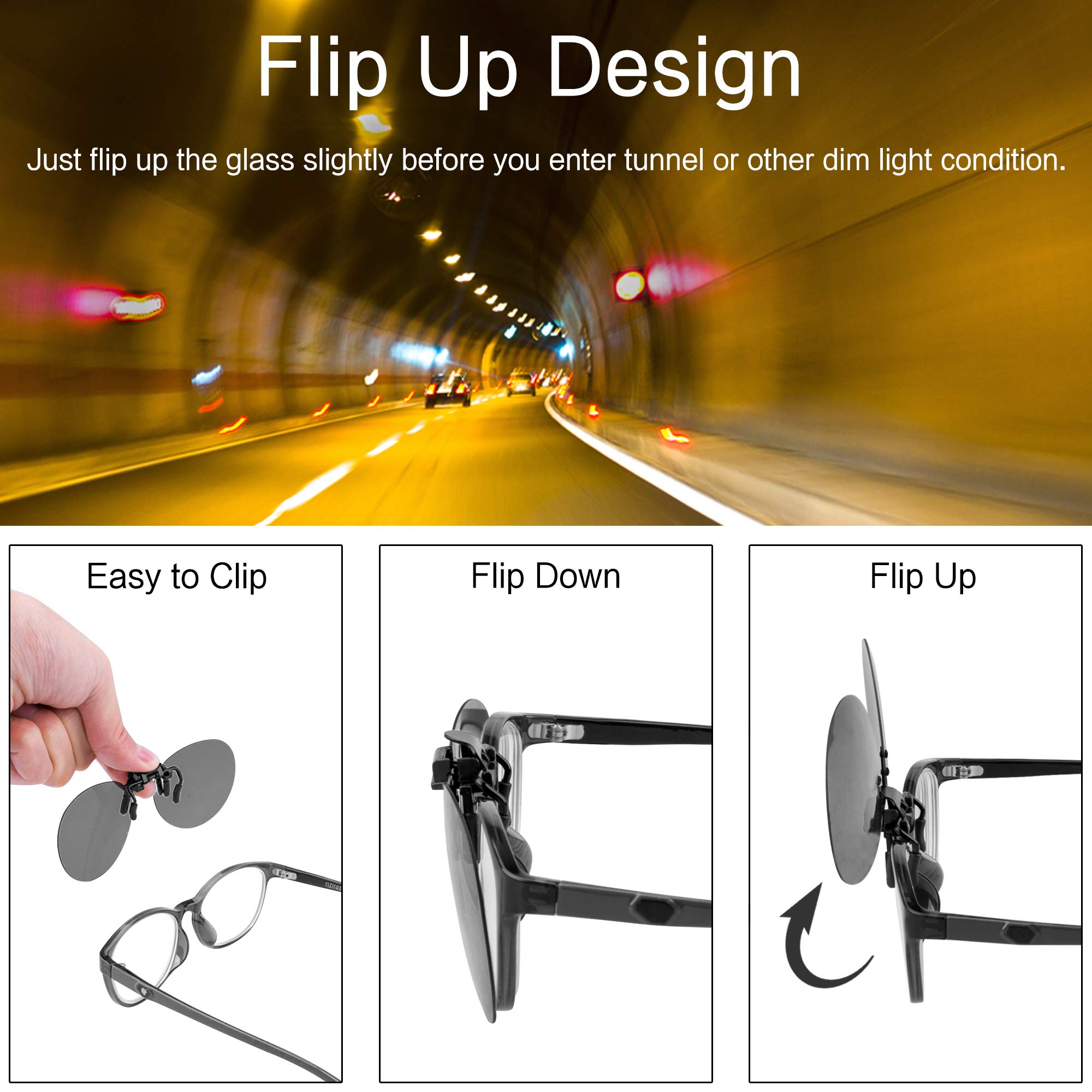 Foto 7 pulgar | Gafas De Sol Con Clip Splaks, Redondas, Polarizadas, Unisex, Abatibles - Venta Internacional.