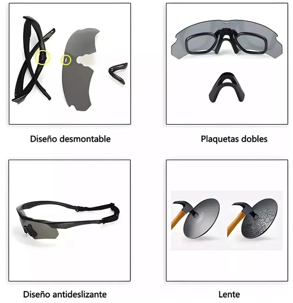 Foto 2 | Lentes Xtellar Tácticos Militares Premium Con Mica Protectora Y Accesorios