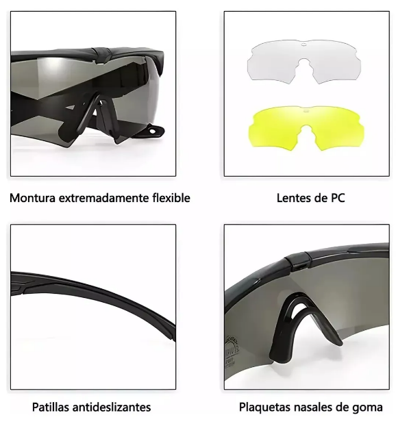Foto 3 | Lentes Xtellar Tácticos Militares Premium Con Mica Protectora Y Accesorios