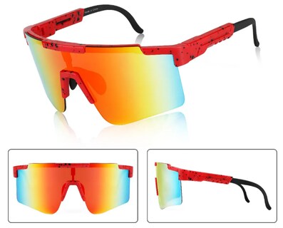 Foto 2 | Xtellar Gafas De Sol Deportivas Ajustables Con Lente Roja Para Ciclismo Y Actividades Al Aire Libre