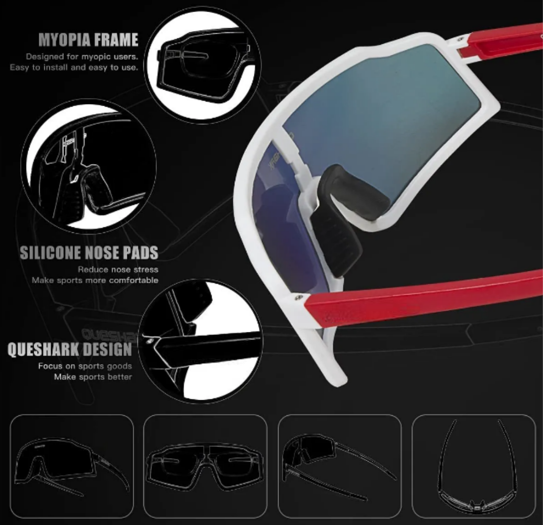 Foto 3 pulgar | Gafas Xtellar Polarizadas Uv400 Multi-lentes Para Ciclismo Y Actividades Al Aire Libre Blanco-rojo