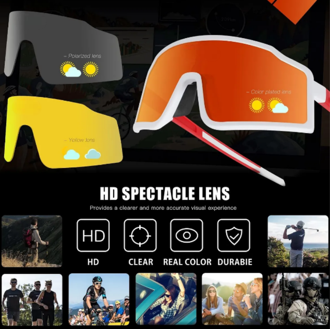 Foto 4 pulgar | Gafas Xtellar Polarizadas Uv400 Multi-lentes Para Ciclismo Y Actividades Al Aire Libre Blanco-rojo