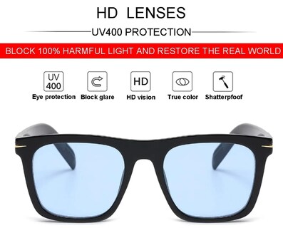 Foto 3 | Xtellar Lentes De Sol Con Protección Uv400 - Elegancia Unisex Al Estilo Cuadrado Chic