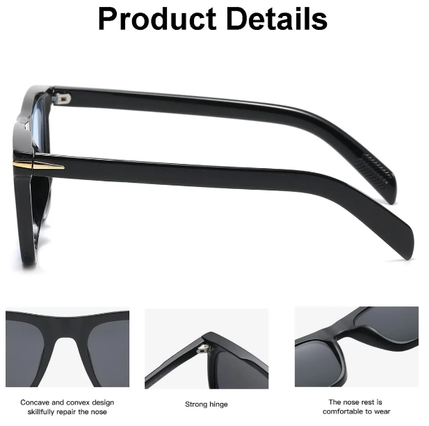 Foto 5 pulgar | Xtellar Lentes De Sol Con Protección Uv400 - Elegancia Unisex Al Estilo Cuadrado Chic