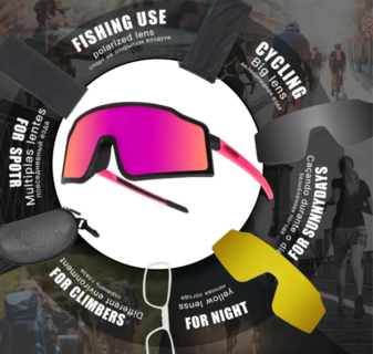 Foto 2 | Gafas Xtellar Polarizadas Uv400 Multi-lentes Para Ciclismo Y Actividades Al Aire Libre Negro-rosa