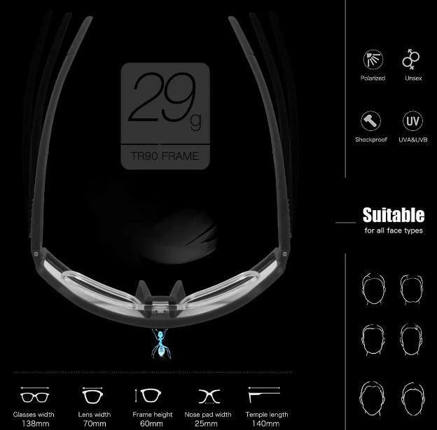 Foto 4 pulgar | Gafas Xtellar Polarizadas Uv400 Multi-lentes Para Ciclismo Y Actividades Al Aire Libre Negro-plata