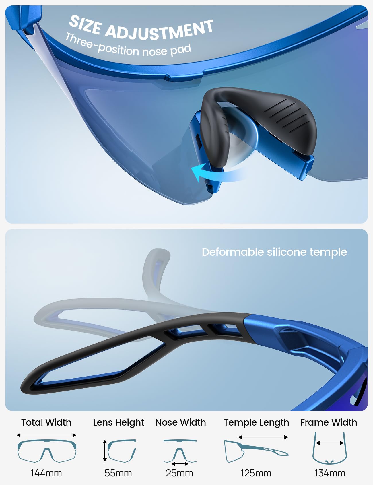 Foto 6 | Gafas De Sol Lamicall Polarized Sports Uv400 Para Hombre Y Mujer  Color Azul - Venta Internacional.