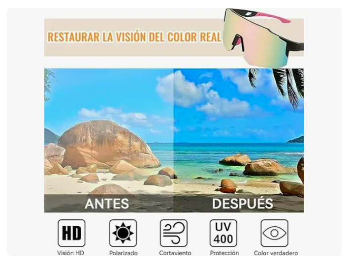 Foto 5 pulgar | Lentes De Sol Deportivas Xtellar Para Hombre Mujer Protección Uv400