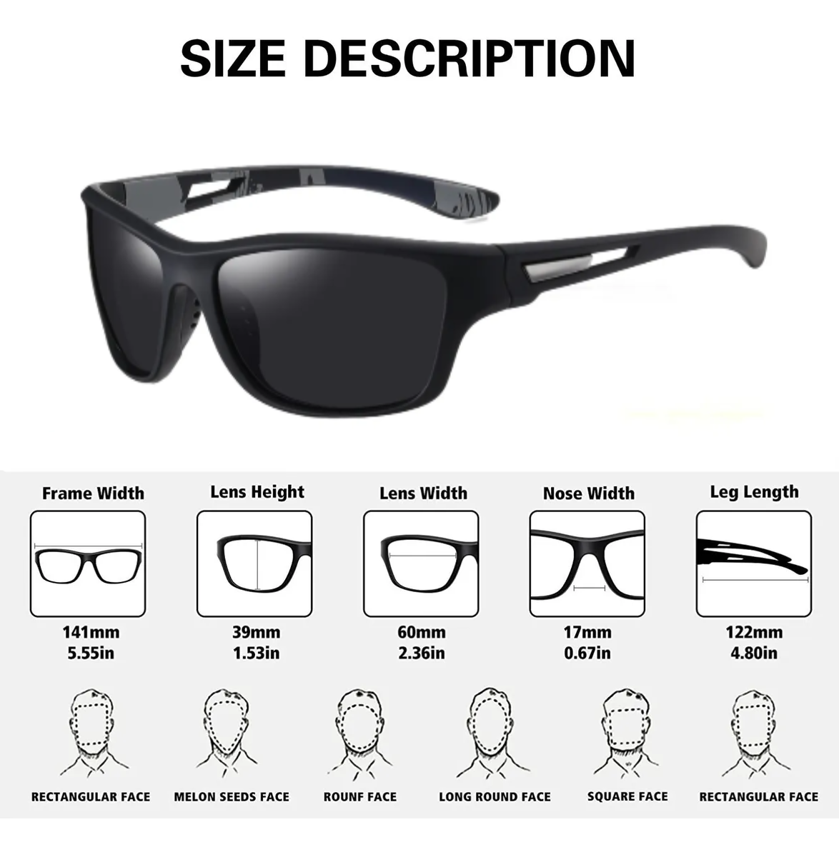 Foto 5 pulgar | Lentes De Sol Belug Polarizados Hombres Protección Uv400 2 Piezas Negro  Marron