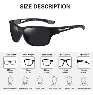Foto 4 | Lentes De Sol Lab.g Polarizados Hombres Protección Uv400 2 Piezas Negro Marron