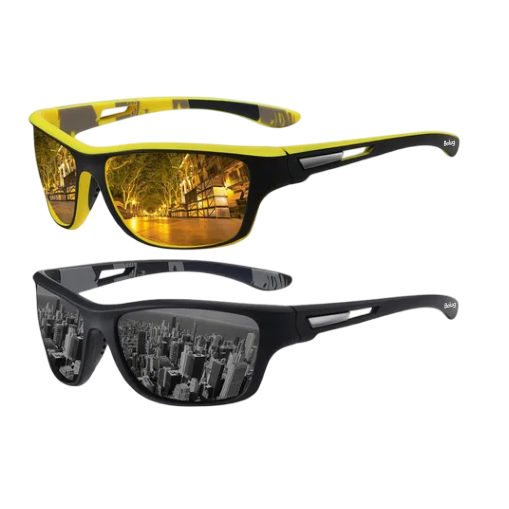 Foto 2 pulgar | Lentes De Sol  Belugpolarizados Hombres Protección Uv400 2 Piezas Negro  Amarillo