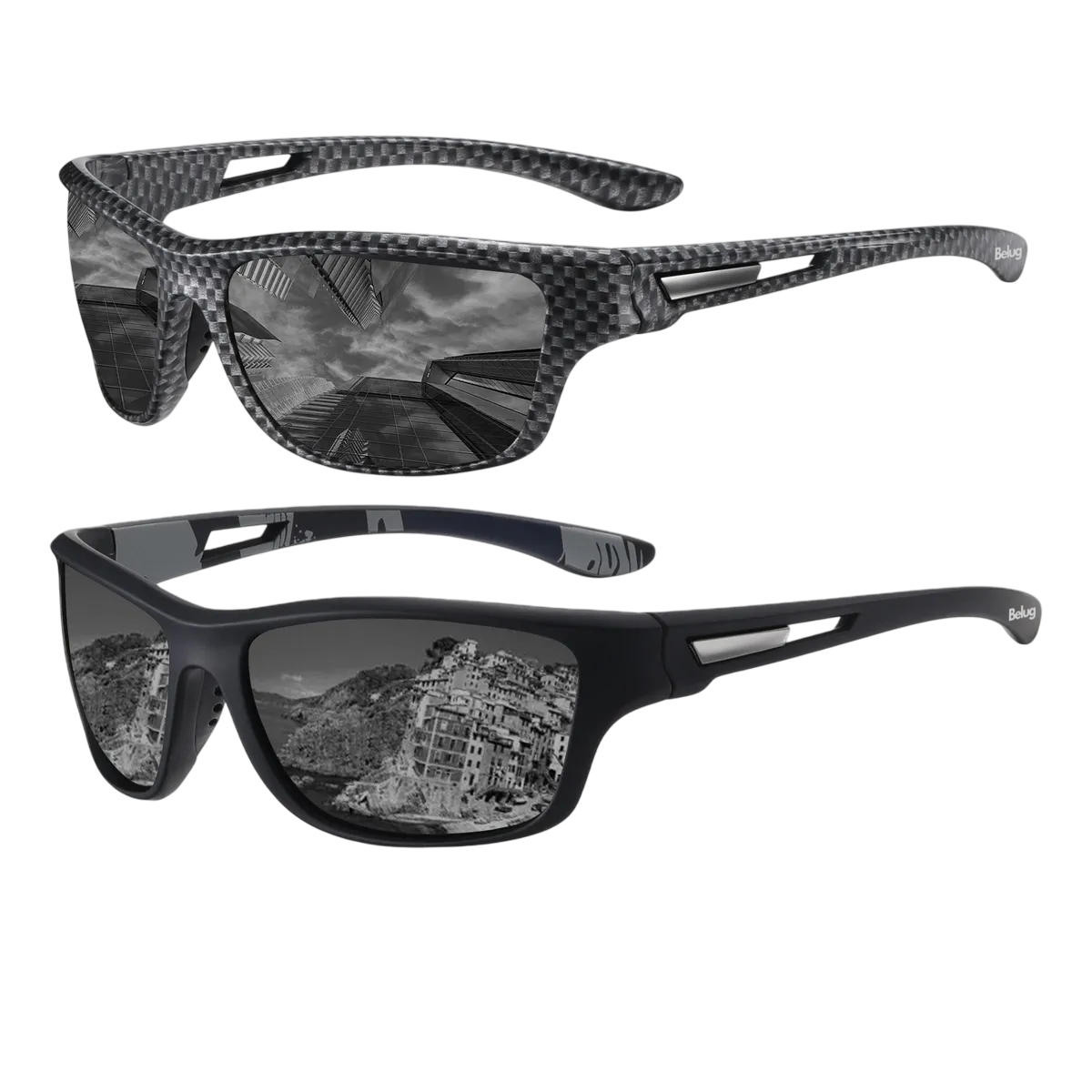 Foto 1 | Lentes De Sol Belug Polarizados Hombres Protección Uv400 2 Piezas Negro  Cxamuflaje