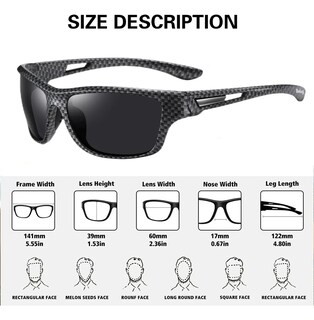 Foto 4 | Lentes De Sol Belug Polarizados Hombres Protección Uv400 2 Piezas Negro Cxamuflaje