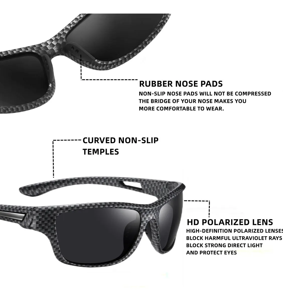 Foto 5 | Lentes De Sol Belug Polarizados Hombres Protección Uv400 2 Piezas Negro  Cxamuflaje
