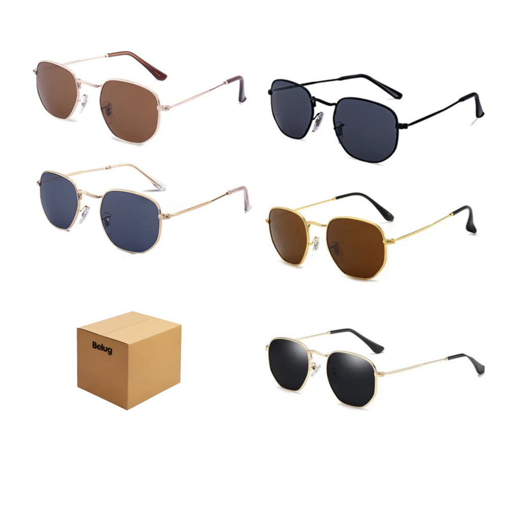 Foto 1 | 5pcs Gafas De Sol De Con Protección Uv400 Vintage Belug  Multicolor
