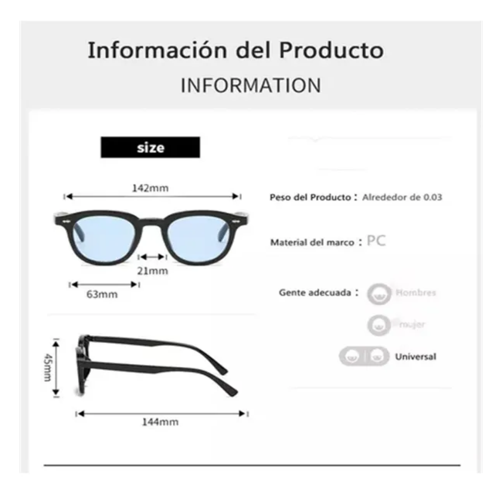 Foto 5 pulgar | 5pcs Gafas De Sol De Con Protección Uv400 Vintage Belug  Multicolor